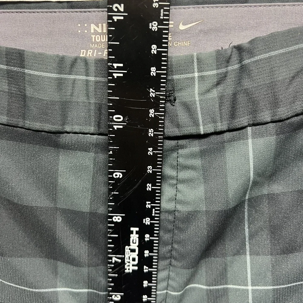 Nike Golf Tour‎ Permormance Dri Fit Pants Mens 35x30 Gray Plaid Straight Preppy